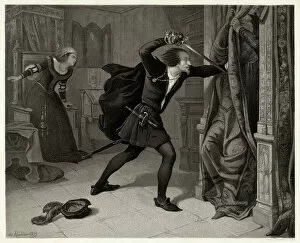 Shakespeare Collection: Hamlet Slays Polonius