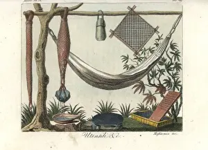 Cassava Prints: Hammock and beer-fermenting net of the Island