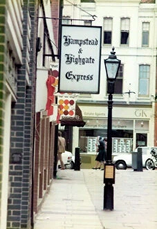 Floor Collection: Hampstead & Highgate Express sign in Hampstead, London