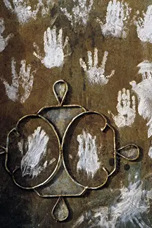 Superstitious Prints: Hamsa painted hands, Nefta, Tunisia