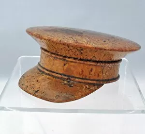 Images Dated 28th January 2012: Hand-carved British Army service cap with a detachable top