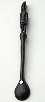 Images Dated 2nd August 2010: Hand-carved WWI African Black Wood Askari soldier - spoon
