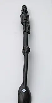 Hand-carved WWI African Black Wood Askari soldier - spoon