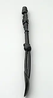 Hand-carved WWI African Black Wood Askari soldier - spoon