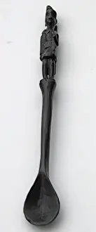 Hand-carved WWI African Black Wood Askari soldier - spoon