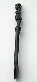 Hand-carved WWI African Black Wood Askari soldier - spoon