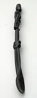 Hand-carved WWI African Black Wood Askari soldier - spoon