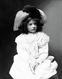 Hand coloured studio portrait of a girl Victorian period