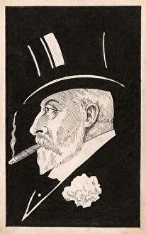 Smoker Gallery: Hand-drawn postcard of King Edward VII in profile