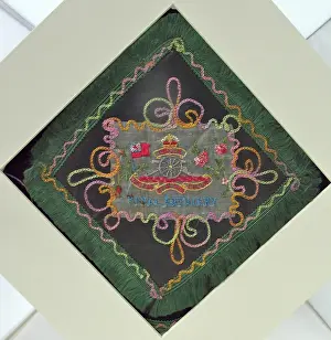 Commemorativeart Prints: Hand embroidered cotton square - badge of Royal Artillery
