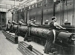 Hand-operated loom for Axminster carpets, Glasgow