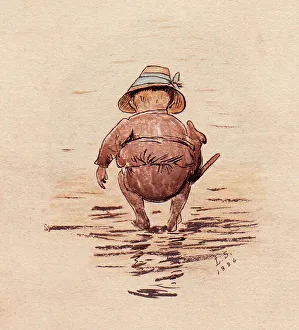 Images Dated 14th July 2021: Hand painted illustration of a child on the beach