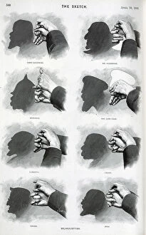 Zola Collection: Hand shadows, showing famous figures in silhouette