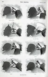Zola Collection: Hand shadows, showing famous figures in silhouette