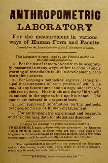 Laboratory Collection: Handbill for Galton Lab