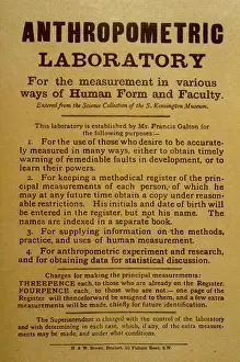 1884 Prints: Handbill for Galton Lab