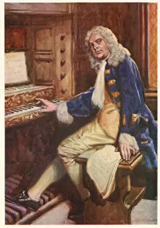 Handel composing the Hallelujah Chorus