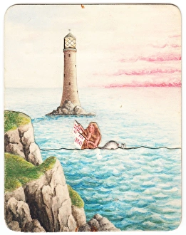 Images Dated 18th November 2015: Handmade Christmas and New Year card with mermaid