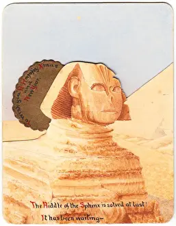 Greeting Prints: Handmade Christmas and New Year card with Sphinx