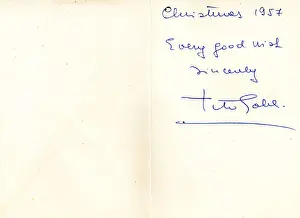 Baritone Prints: Handwriting of Tito Gobbi on a Christmas card
