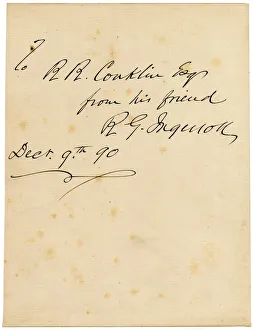 Images Dated 13th November 2018: Handwritten note from R G Ingersoll to R R Conklin