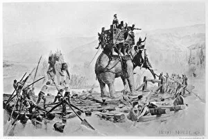 Elephants Collection: Hannibal crossing the Rhone River