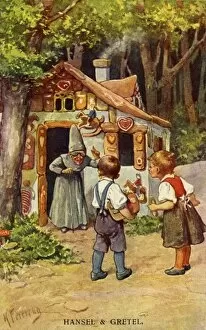 Hansel & Gretel welcomed by the witch