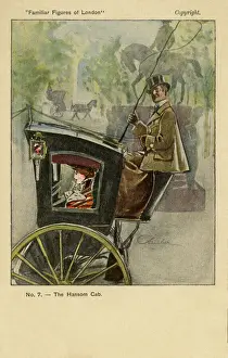 Hansom Prints: A hansom cab driver