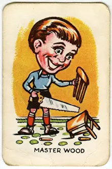 Sawing Prints: Happy Familes Playing Cards - Master Wood