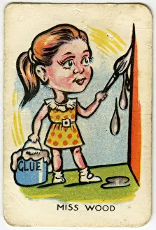 Glue Prints: Happy Familes Playing Cards - Miss Wood