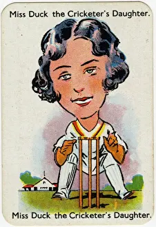 Wicket Prints: Happy Families Playing Cards - Miss Duck