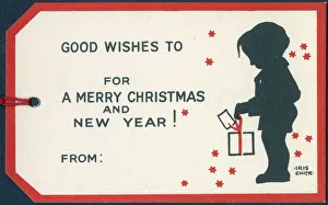 Happy Family gift card - Little boy and parcel with tag