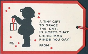 Parcel Prints: Happy Family gift card - Little girl and parcel