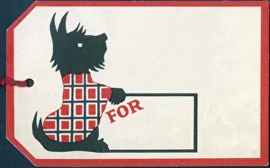 Chick Prints: Happy Family gift card - Scottie dog in tartan coat