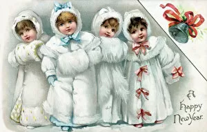 Cold Gallery: Happy New Year Greetings postcard