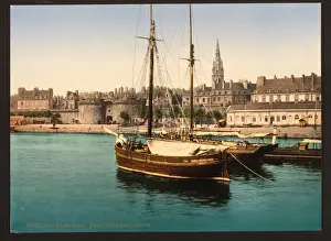 Malo Prints: Harbor and main gate, St. Malo, France