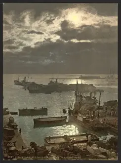 Moon Light Prints: Harbor by moonlight, II, Algiers, Algeria