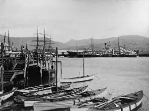 Harbour with boats and ships, Lyttleton, New Zealand