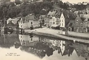 Water Front Prints: The harbour, Dinan, Brittany, France