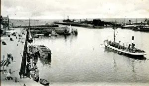 Levy Prints: Harbour entrance, Cherbourg, France