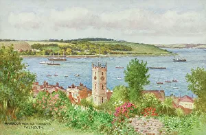 Terraces Prints: Harbour, Falmouth, Cornwall