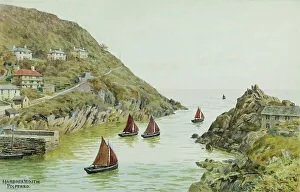 Polperro Prints: Harbour Mouth, Polperro, Cornwall