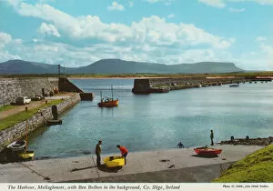 Card Gallery: The Harbour, Mullaghmore, with Ben Bulben, Co Sligo