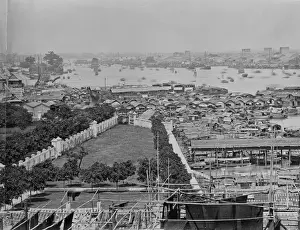 Guangdong Prints: Harbour near Shameen Island, Canton, China