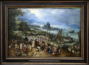 Images Dated 28th December 2012: Harbour scene with Christ preaching, 1598, by Jan Brueghel t