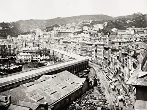Genoa Prints: Harbour with ships, Genova, Genoa, Italy