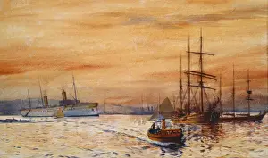 Denton Prints: A Harbour by Sunset