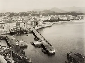 Harbour wall at San Sebastian or Donostia, Spain