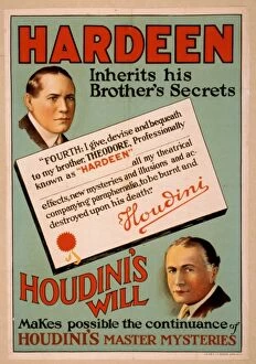 Mysteries Collection: Hardeen inherits his brothers secrets Houdinis will makes