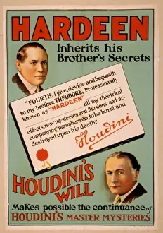 Secrets Prints: Hardeen inherits his brothers secrets Houdinis will makes